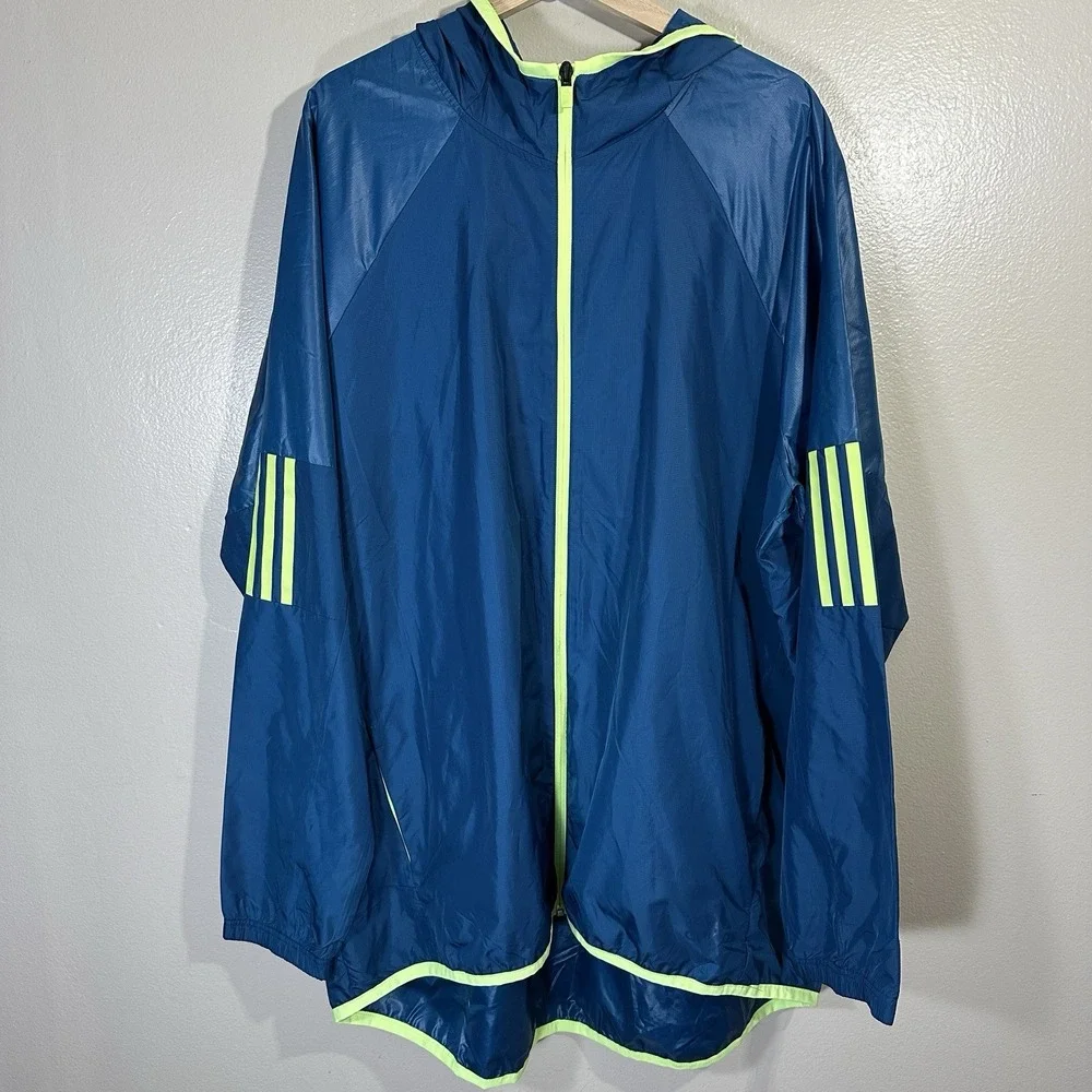 NWT Adidas Jacket Men XXL Blue Long Sleeve Sport 2 Street‎ Windbreaker Hooded